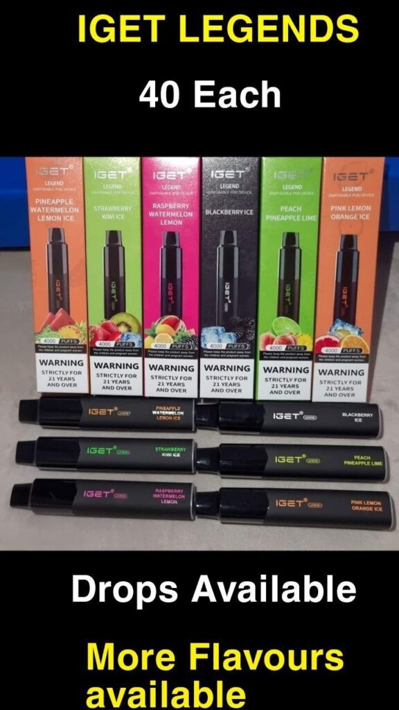 Order Iget Legend 4000 Puffs Disposable Vape